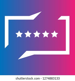 rating stars in speech bubble