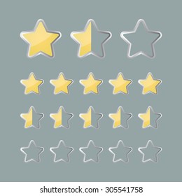 Rating stars status icons. Vector illustration