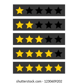 Rating Stars Symbols Set on White Background. Vector