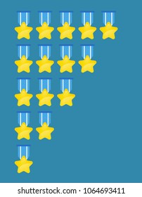 Rating stars vector. Flat design. illustration of vector