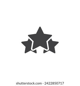 Rating stars vector icon. filled flat sign for mobile concept and web design. Three stars glyph icon. Excellence and success symbol, logo illustration. Vector graphics