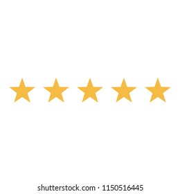 Rating stars vector icon. Five stars customer product rating review flat icon for apps and websites