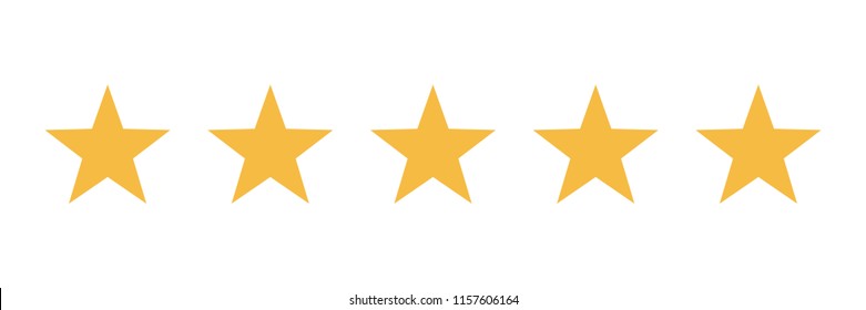 Rating stars vector icon. Five stars customer product rating review flat icon for apps and websites