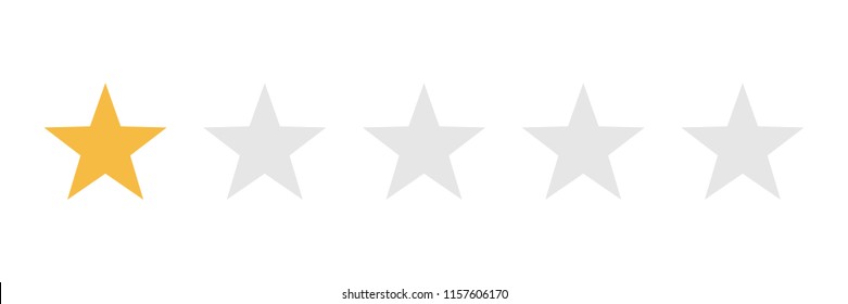 Rating stars vector icon. Five stars customer product rating review flat icon for apps and websites
