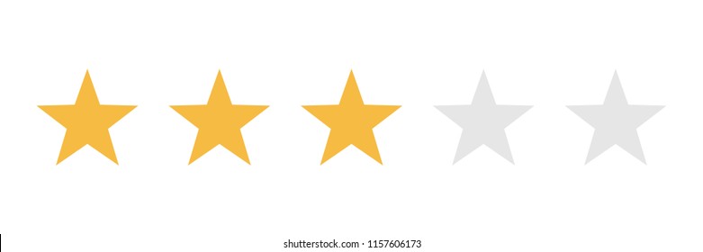 Rating stars vector icon. Five stars customer product rating review flat icon for apps and websites