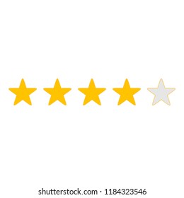 Rating stars vector icon. Five stars customer product rating review flat icon for apps and websites. Star icon vector. Classic rank isolated. 