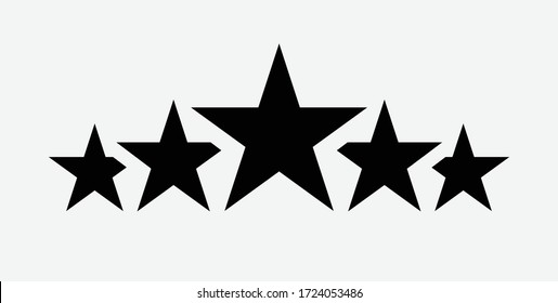Rating stars vector icon. Five stars customer product rating review flat icon for apps and websites. Star icon vector. Classic rank isolated.