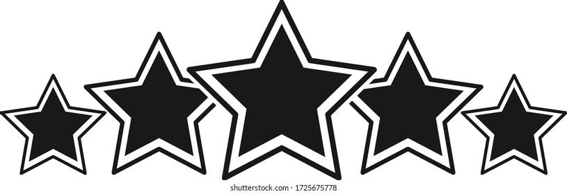 Rating stars vector icon. Five stars customer product rating review flat icon for apps and websites. Star icon vector. Classic rank isolate