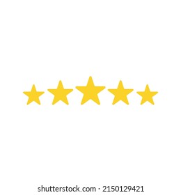 Rating stars vector icon on white background