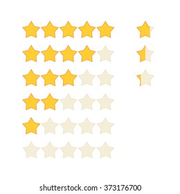 Rating stars vector navigation, average rating template bar, simple flat design illustration isolated on white 