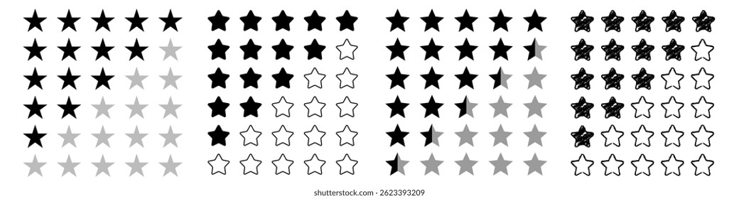 Clasificación de estrellas Vector. Ranking de estrellas Vector. 
