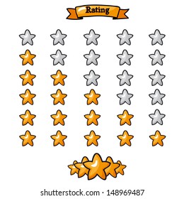 Rating stars. Vector set.