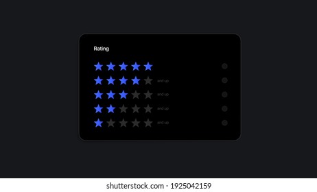  Rating Stars Widget UI Interface Template. Vector illustration