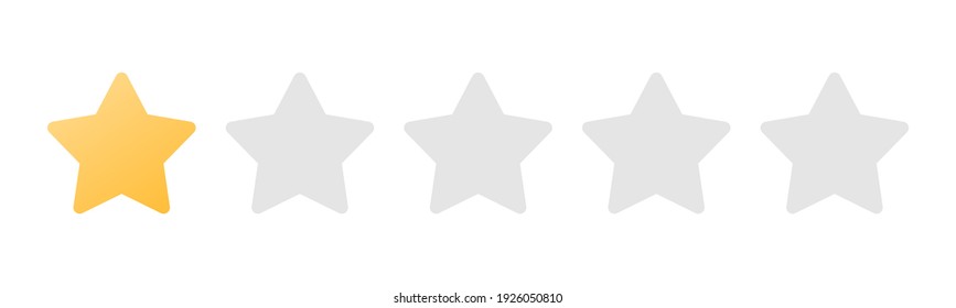 Rating Sticker Icon With Golden Star On White Background. Flat Design. White Background. Isolated Vector Icon. Vector Gold Background. Vector Graphics.