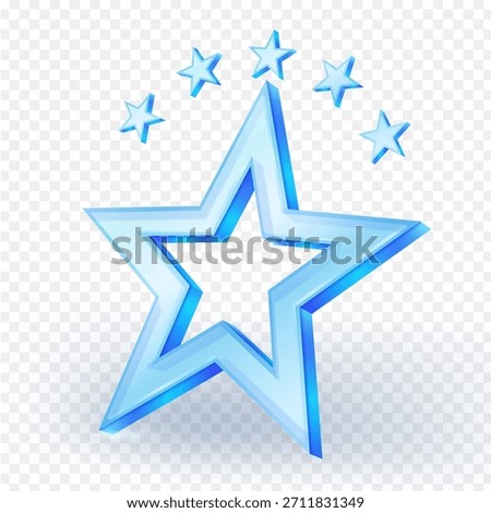 Rating symbol icon representing excellence, quality, success, ranking and reviews on transparent background. Vector illustration.