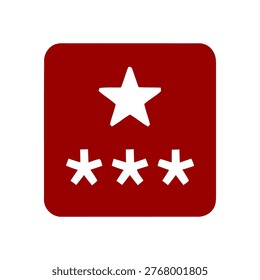 Rating symbol with star and asterisks