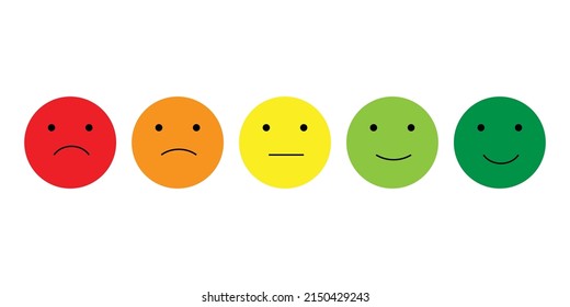 Rating symbols with 5 smile. Quality, feedback, experience, level concepts. Isolated badge for website or app