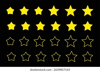 Rating System with Filled and Empty Stars.