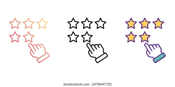 Rating System icon design with white background stock illustration