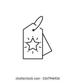 rating tag - minimal line web icon. simple vector illustration. concept for infographic, website or app.