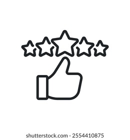 Rating thin line icons. Perfect pixel on transparent background