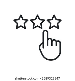Rating thin line icons. Perfect pixel on transparent background