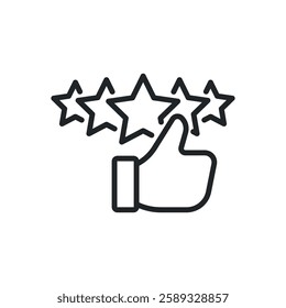 Rating thin line icons. Perfect pixel on transparent background