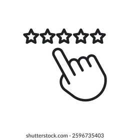 Rating thin line icons. Perfect pixel on transparent 
