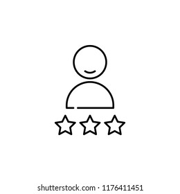 rating user icon. Element of seo and online marketing icon for mobile concept and web apps. Thin line rating user icon can be used for web and mobile
