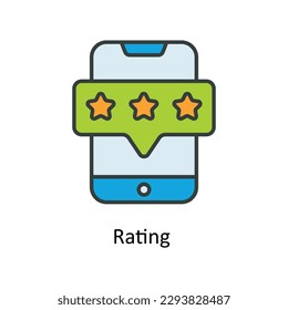Rating  Vector  Fill outline Icons. Simple stock illustration stock