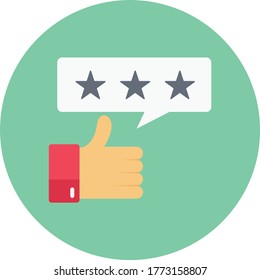 rating vector flat color icon 