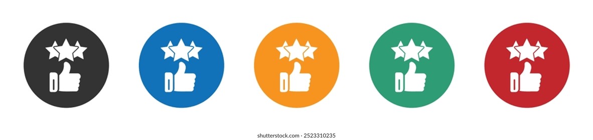 Rating vector flat icons set. Customer ration icon