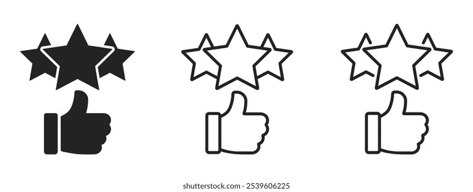 Rating vector flat icons set. Customer rating icon