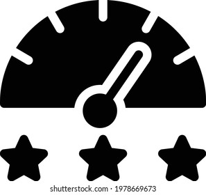 rating vector glyph flat icon