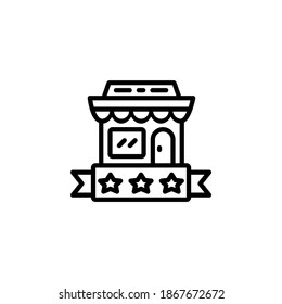 rating vector icon line style. Perfect for website, application, commerce, presentation, logo and more. simple, thin and modern outline icon