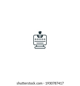 Rating-Vektorsymbol-Zeilenstil. Perfekt für Website, Anwendung, Handel, Präsentation, Logo und mehr. einfaches, dünnes und modernes Kontursymbol