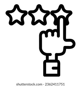 rating vector icon. Outline style icon, from Advertisement icons collection, isolated on white Background.