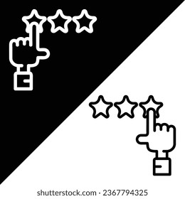 Rating vector icon. Outline style icon, from Advertisement icons collection, isolated on Black and white Background.