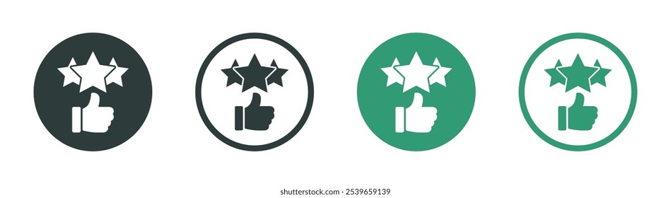 Conjunto de iconos vectoriales de clasificación. Icono de calificación de producto del Cliente