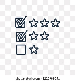 Rating vector outline icon isolated on transparent background, high quality linear Rating transparency concept can be used web and mobile