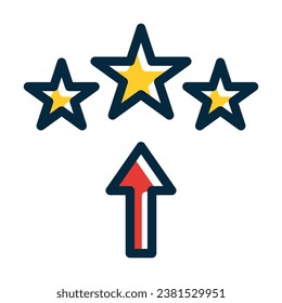 Rating Vector Thick Line Filled Dark Colors Icons For Personal And Commercial Use.
