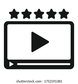 Rating video player icon. Simple illustration of rating video player vector icon for web design isolated on white background