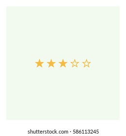 Rating_Review icon - Flat design, glyph style icon - Yellow enclosed in a square