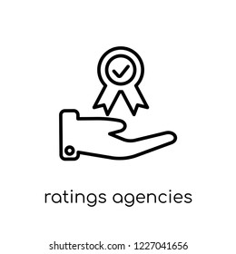 Ratings agencies icon. Trendy modern flat linear vector Ratings agencies icon on white background from thin line business collection, editable outline stroke vector illustration