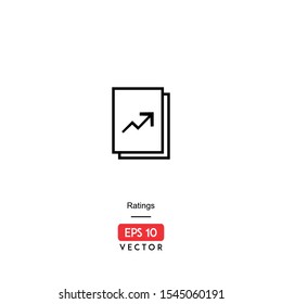 Ratings Icon. Business Presentations Isolated On White Background. With Line Style. Icon Of Business. EPS10 - Vector