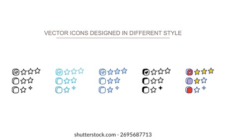 Los iconos de las calificaciones fijan diverso stock del Vector del estilo con el fondo blanco