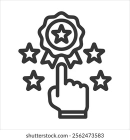 Ratings Outline Icon Vector Illustration