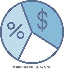 Ratio Filled Blue Tone Icon