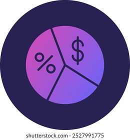 Ratio Glyph Circle Gradient Icon