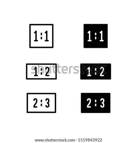Ratio Icon Logo Vector Symbol. Proportion Icon